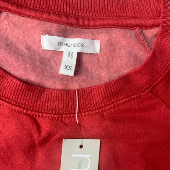 Maurices Womens Sweatshirt Size XS Red Homebody Crew Neck Pullover Long Sleeve - Picture 9 of 12